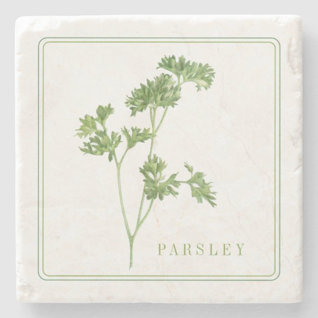 Dessous-de-verre En Pierre DESSOUS DE VERRE en pierre de marbre PARSLEY FRAIS (Devant)