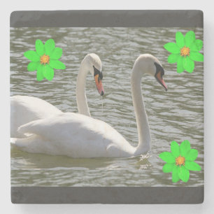 Dessous-de-verre En Pierre Dessous de verre en pierre de marbre Swan