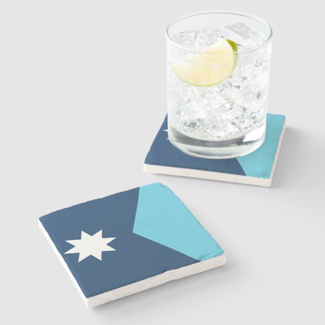 Dessous-de-verre En Pierre Dessous de verre en pierre patriotique avec drapea (Côté)