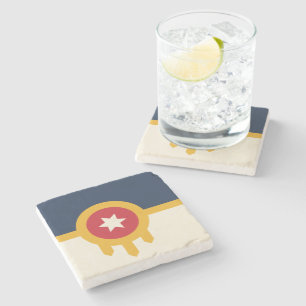 Dessous-de-verre En Pierre Dessous de verre en pierre patriotique avec Drapea