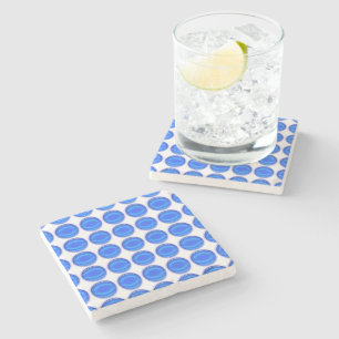 Dessous-de-verre En Pierre Dessous de verre en pierre - Points bleus