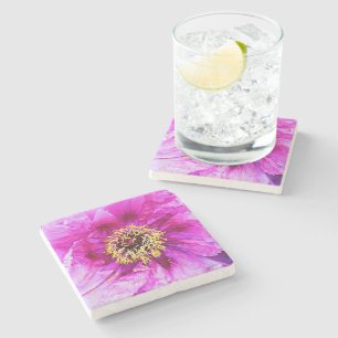 Dessous-de-verre En Pierre Dessous de verre en pierre rose Peony