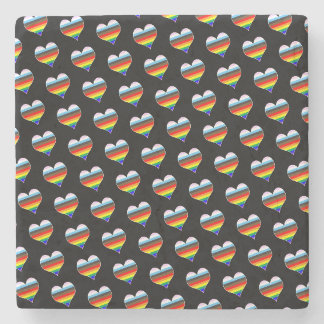 Dessous-de-verre En Pierre Dessous de verre en verre Motif Rainbow Heart