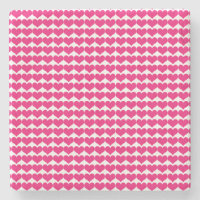 Dessous de verre Motif en pierre rose Coeurs migno