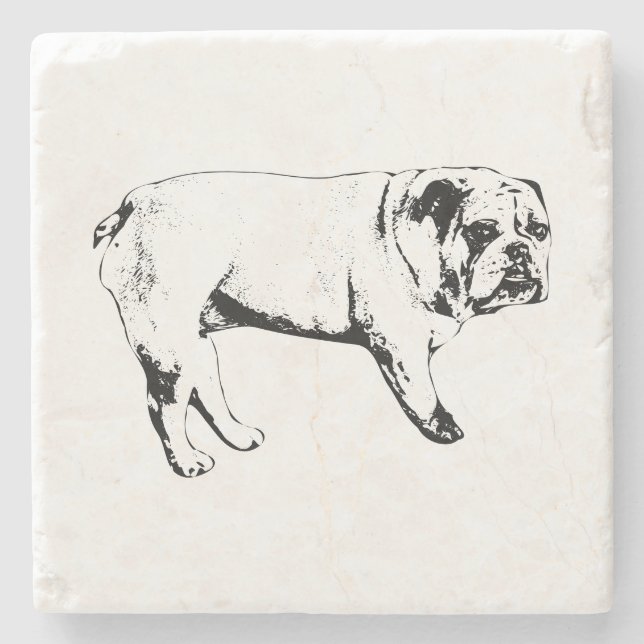 Dessous-de-verre En Pierre Dessous de verre Outline Bulldog (Devant)