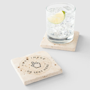 Dessous-de-verre En Pierre Dessous de verre Travertine - Personnalisé (ajoute
