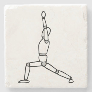 Dessous-de-verre En Pierre Dessous de verre Yoga Warrior