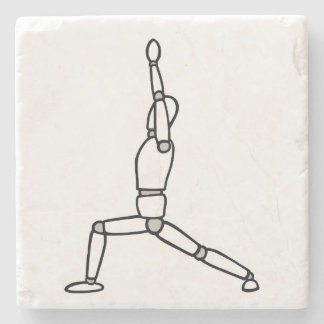 Dessous-de-verre En Pierre Dessous de verre Yoga Warrior