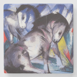 Dessous-de-verre En Pierre Deux chevaux (par Franz Marc)