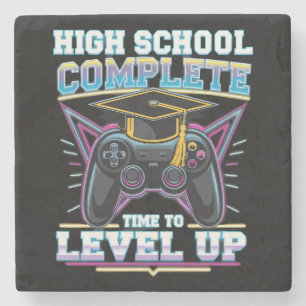Dessous-de-verre En Pierre Diplômé de Lycée Joueur de Jeux Vidéo Diplômé