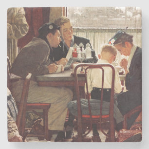 Dessous-de-verre En Pierre Dire grâce par Norman Rockwell