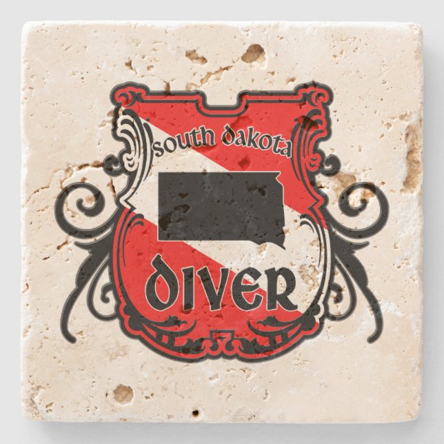 Dessous-de-verre En Pierre Diver du Dakota du Sud (Devant)