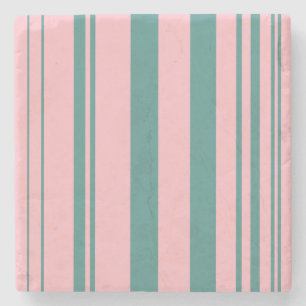Dessous-de-verre En Pierre Diverses bandes/roses et Turquoises