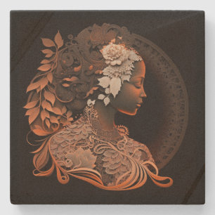 DESSOUS-DE-VERRE EN PIERRE DIVINE FEMININE #1 TITRE DESSOUS DE VERRE