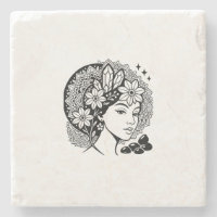 Divine Feminine Mandala Art Floral Crystal Goddess