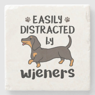 Dessous-de-verre En Pierre Dog Easily Distracted by Wieners