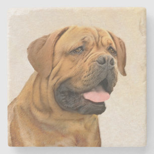 Dessous-de-verre En Pierre Dogue de Bordeaux Peinture - Cute Original Chien A