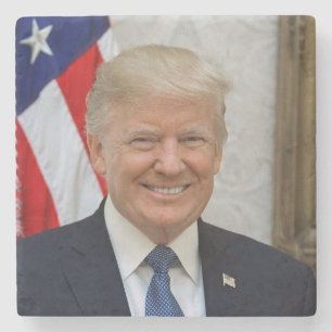 Dessous-de-verre En Pierre Donald Trump Président des États-Unis Maison Blanc