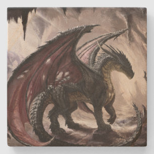 Dessous-de-verre En Pierre Dragon Dans La Grotte