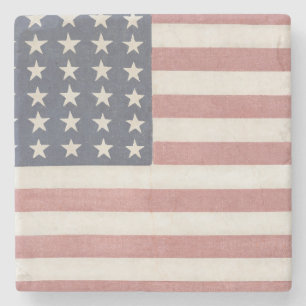 Dessous-de-verre En Pierre Drapeau américain rustique Americana