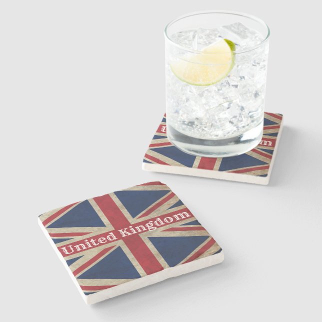 Dessous-de-verre En Pierre Drapeau britannique en détresse (Côté)