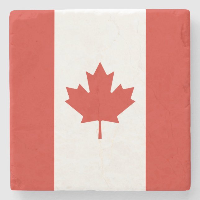 Dessous-de-verre En Pierre Drapeau canadien patriotique (Devant)