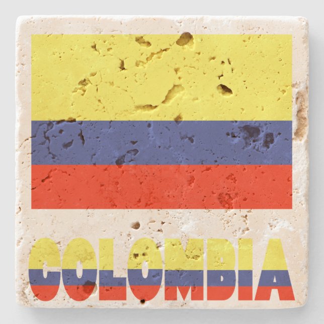 Dessous-de-verre En Pierre Drapeau colombien et colombien (Devant)