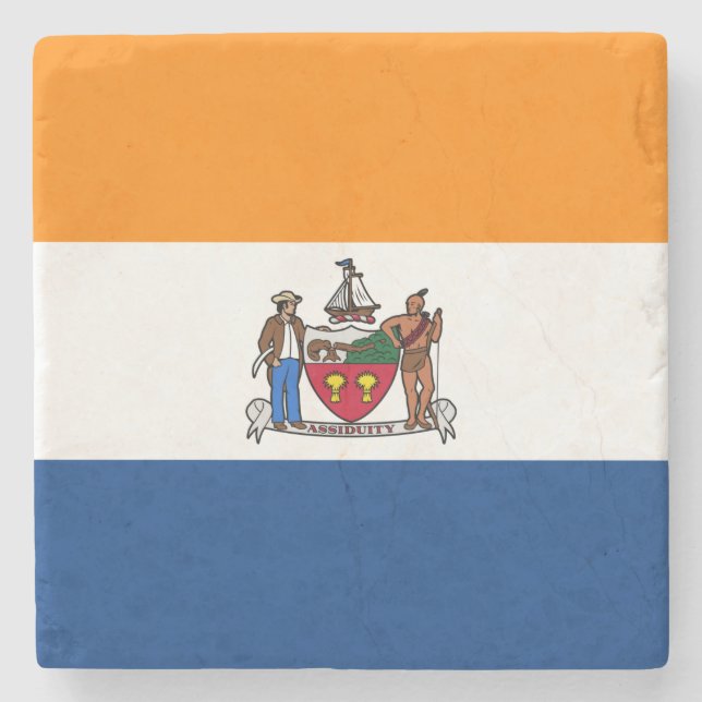Dessous-de-verre En Pierre Drapeau d'Albany, New York (Devant)