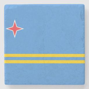 Dessous-de-verre En Pierre Drapeau d'Aruba