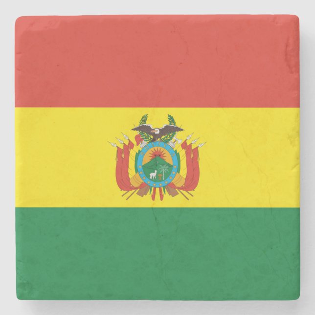Dessous-de-verre En Pierre Drapeau de Bolivie patriotique (Devant)