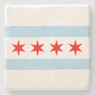 Dessous-de-verre En Pierre Drapeau de Chicago