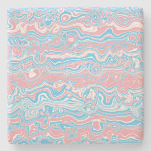 Dessous-de-verre En Pierre Drapeau de fierté trans Hippie Bohème Groovy Vague