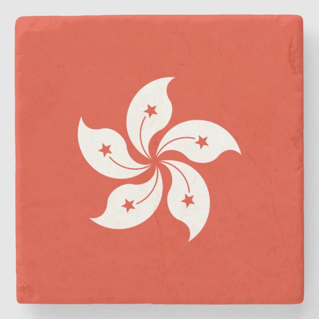 Dessous-de-verre En Pierre Drapeau de Hong Kong (Devant)