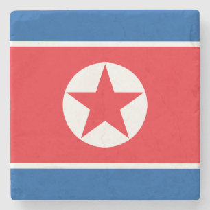 Dessous-de-verre En Pierre Drapeau de la Corée du Nord