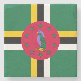 Dessous-de-verre En Pierre Drapeau de la Dominique