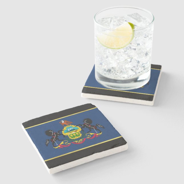 Dessous-de-verre En Pierre Drapeau de la Pennsylvanie (Côté)