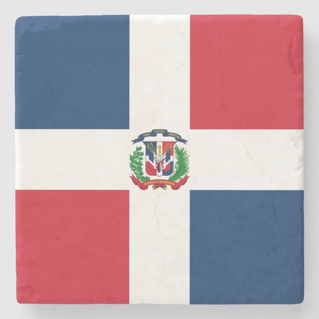 Dessous-de-verre En Pierre Drapeau de la République Dominicaine (Devant)
