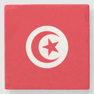 Dessous-de-verre En Pierre Drapeau de la Tunisie