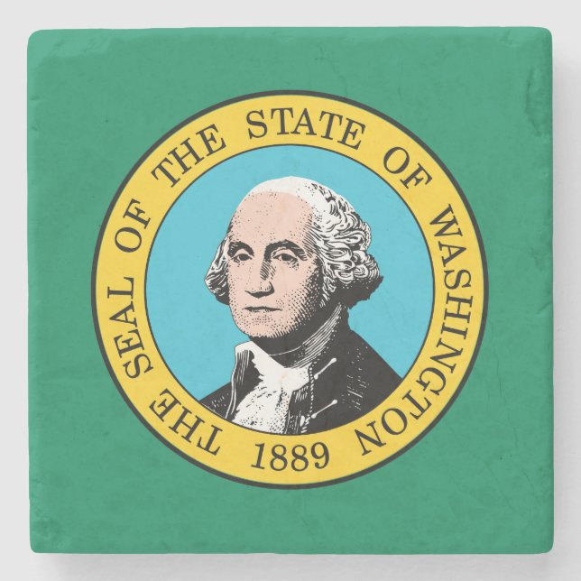 Dessous-de-verre En Pierre Drapeau de l'État de Washington (Devant)