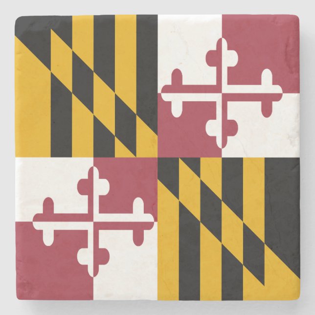 Dessous-de-verre En Pierre Drapeau de l'État du Maryland (Devant)