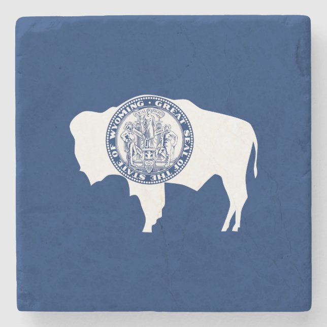 Dessous-de-verre En Pierre Drapeau de l'État du Wyoming (Devant)