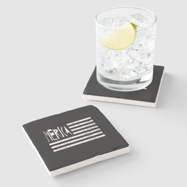 Dessous-de-verre En Pierre Drapeau de Merica (Côté)