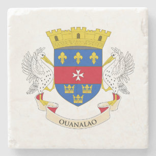 Dessous-de-verre En Pierre Drapeau de Saint-Barthélemy