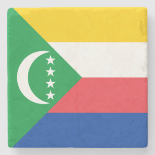 Dessous-de-verre En Pierre Drapeau des Comores