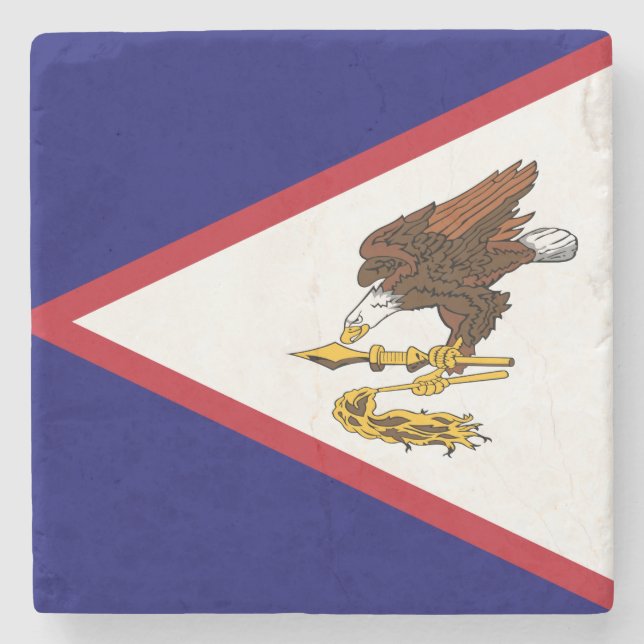 Dessous-de-verre En Pierre Drapeau des Samoa américaines patriotiques (Devant)