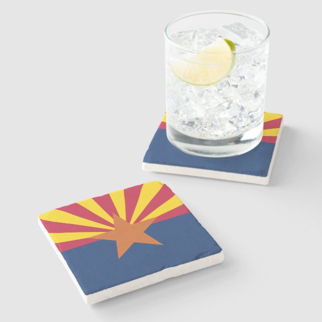 Dessous-de-verre En Pierre Drapeau d'État de l'Arizona (Côté)