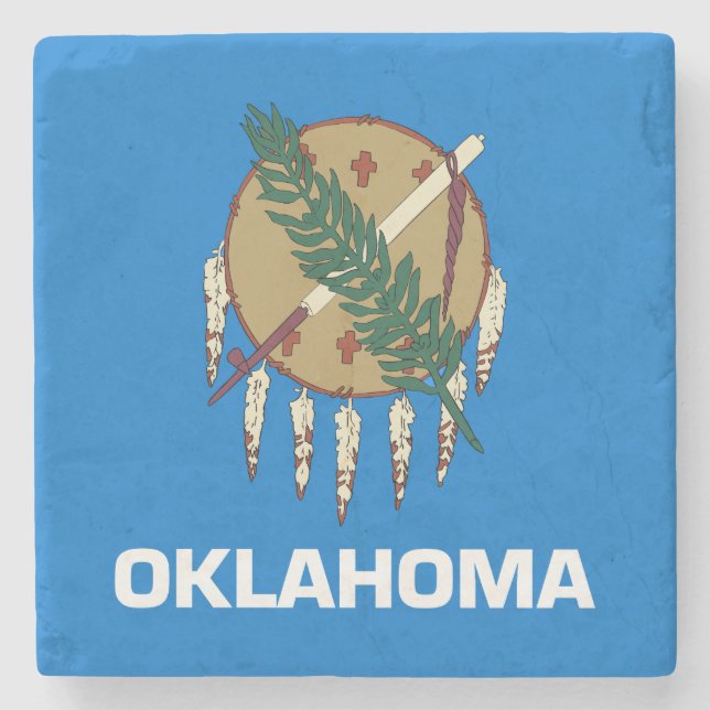 Dessous-de-verre En Pierre Drapeau d'État de l'Oklahoma (Devant)