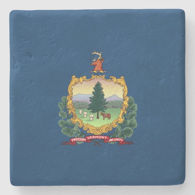 Dessous-de-verre En Pierre Drapeau d'État du Vermont (Devant)