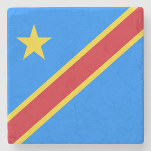 Dessous-de-verre En Pierre Drapeau du Congo Kinshasa