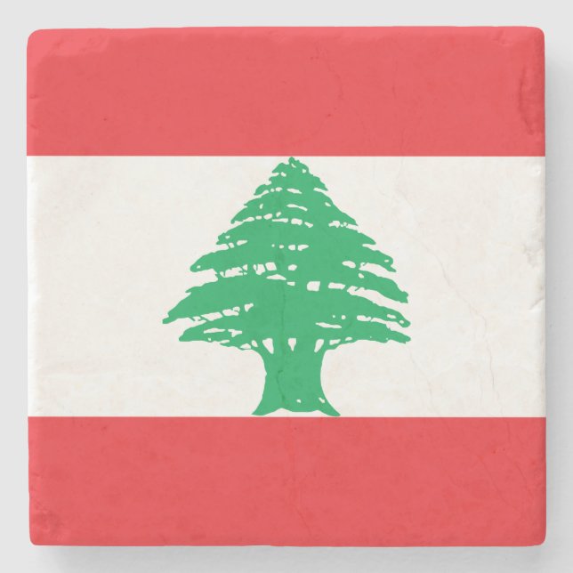 Dessous-de-verre En Pierre Drapeau du Liban (Devant)